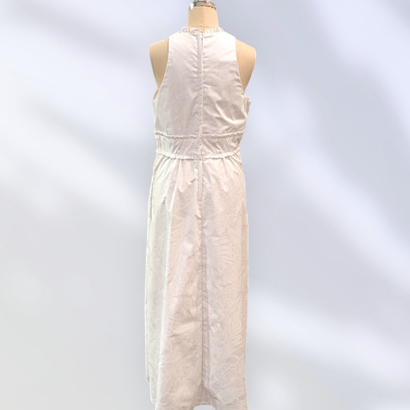 Elegant Hawaiian White Dress Sleeveless