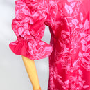 Elegant Pink Hawaiian Long Flare Dress