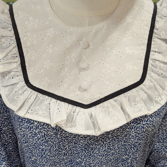 Elegant Rayon Long Dress Lace Frill Collar