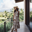 Elegant Round Neck Halter Sleeveless Summer Dress