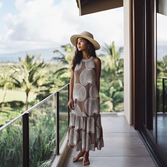 Elegant Round Neck Halter Sleeveless Summer Dress