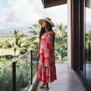 Elegant Round Neck Halter Sleeveless Summer Dress