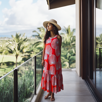 Elegant Round Neck Halter Sleeveless Summer Dress