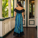 Hawaiian Holomuʻu – Fern Print & Black Lace Mermaid Line Hawaiian Dress | Made in Hawaii-3
