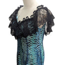 Hawaiian Holomuʻu – Fern Print & Black Lace Mermaid Line Hawaiian Dress | Made in Hawaii-8