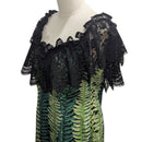 Hawaiian Holomuʻu – Fern Print & Black Lace Mermaid Line Hawaiian Dress | Made in Hawaii-14