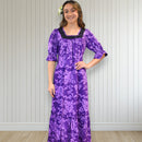 Floral Half Sleeve Muumuu Purple