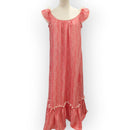 Coral Pink Hawaiian Muumuu Dress – Vintage-Inspired Cotton Resort Maxi Dress 8421-3