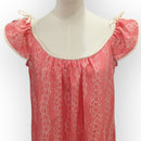Coral Pink Hawaiian Muumuu Dress – Vintage-Inspired Cotton Resort Maxi Dress 8421-4