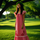 Gingham Hawaiian Muumuu Dress