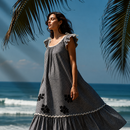 Gingham Hawaiian Muumuu Dress