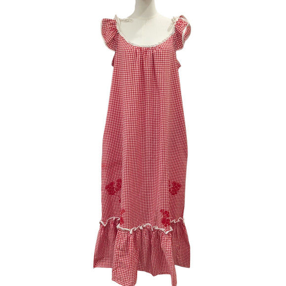 Gingham Hawaiian Muumuu Dress