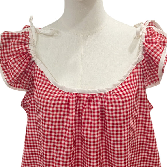 Gingham Hawaiian Muumuu Dress