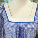 Gingham Lace Trim Muumuu Dress