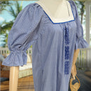 Gingham Lace Trim Muumuu Dress