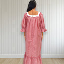 Gingham Lace Trim Muumuu Dress