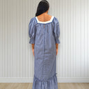 Gingham Lace Trim Muumuu Dress