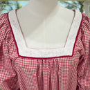 Gingham Lace Trim Muumuu Dress