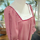Gingham Lace Trim Muumuu Dress