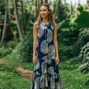 Island Grace Tired Button Dress in Loulu Print-10