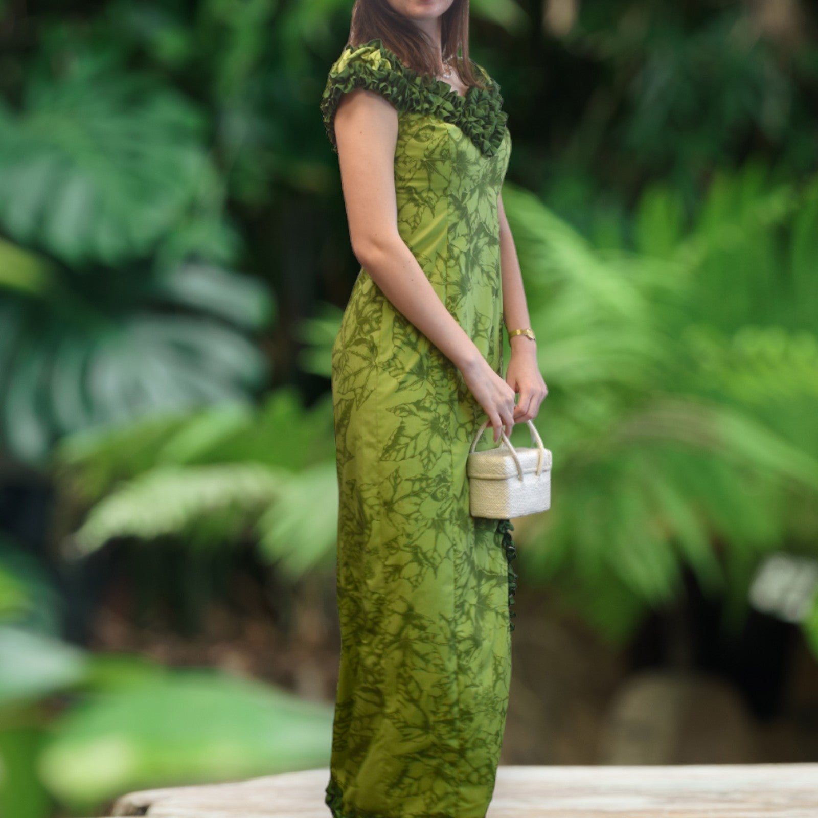 mousie green dress Moss Green Bridesmaid Dress Matte Satin Size 2XL