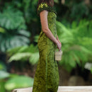 Green Muumuu Dress With Baby Ruffle - 2128-3