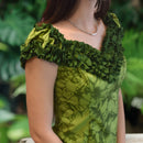 Green Muumuu Dress With Baby Ruffle - 2128-5