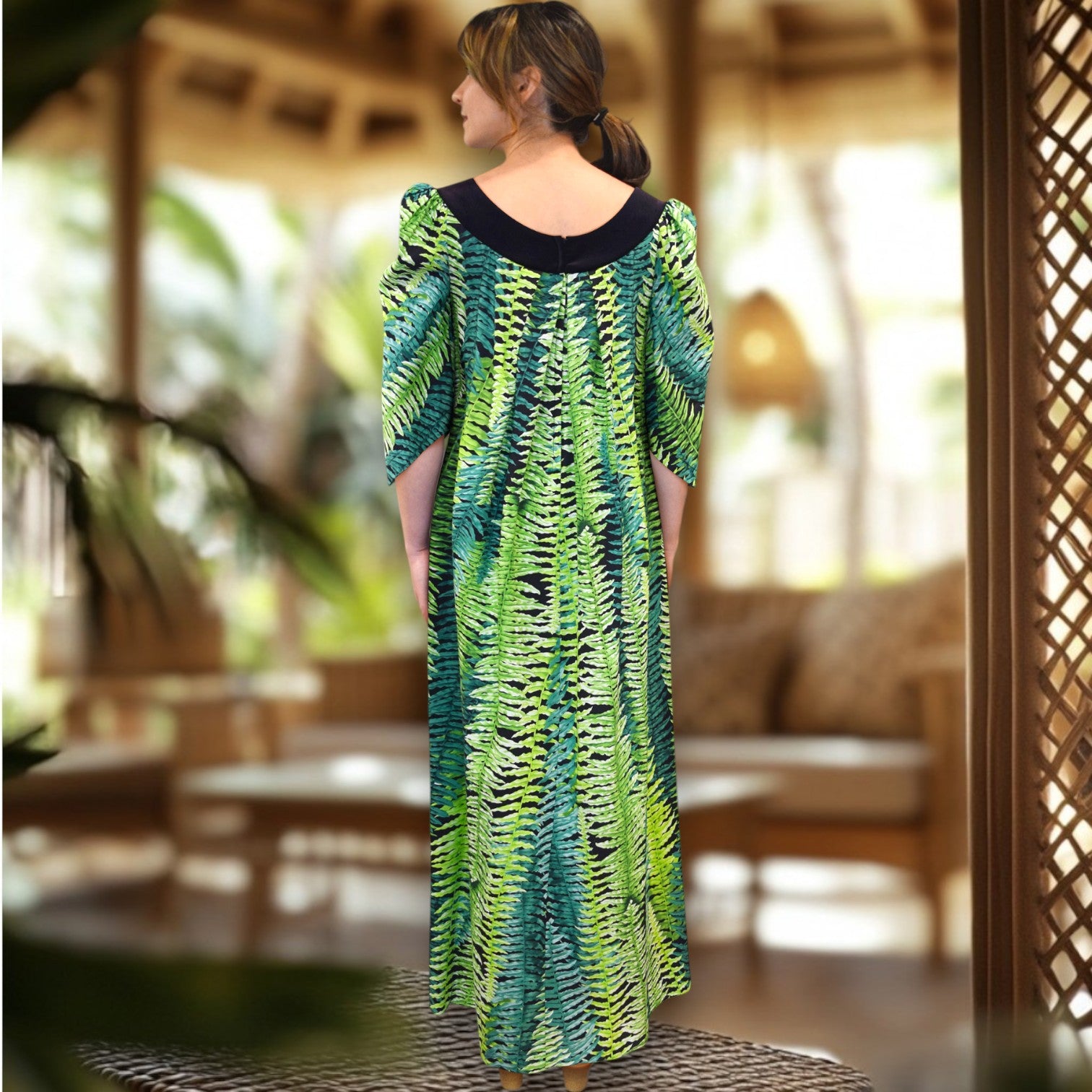 Beautiful Green Ferns Muumuu Dress
