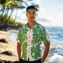 Green Hibiscus Hawaiian Shirt 