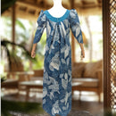 Green Tropical Leaf Muumuu Velvet Yoke