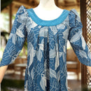 Green Tropical Leaf Muumuu Velvet Yoke