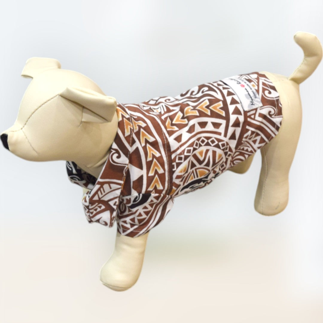 HawaiianDogShirtsTapaPrintBrown