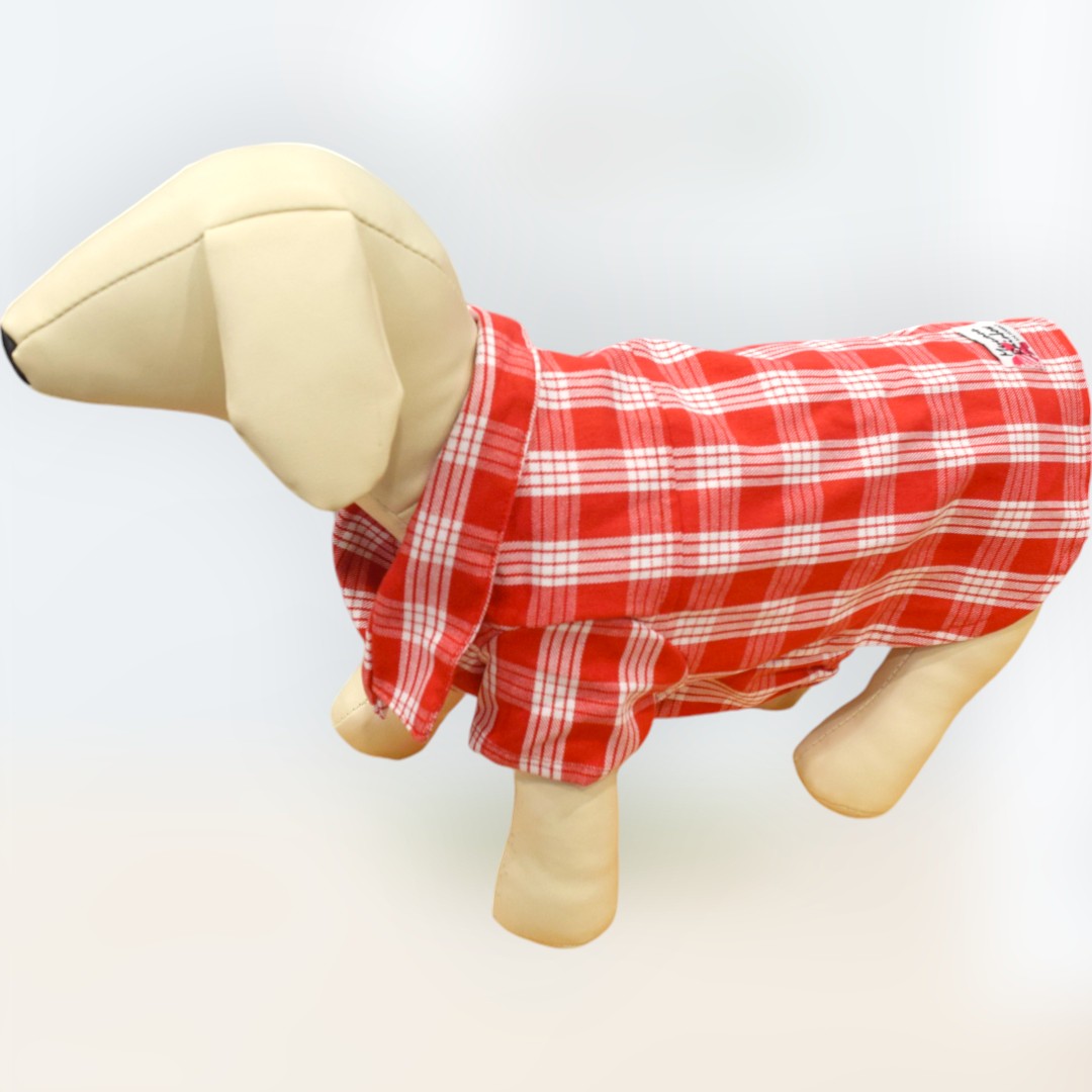 Hawaiian Dog's Shirts | Classic Red Palaka Style