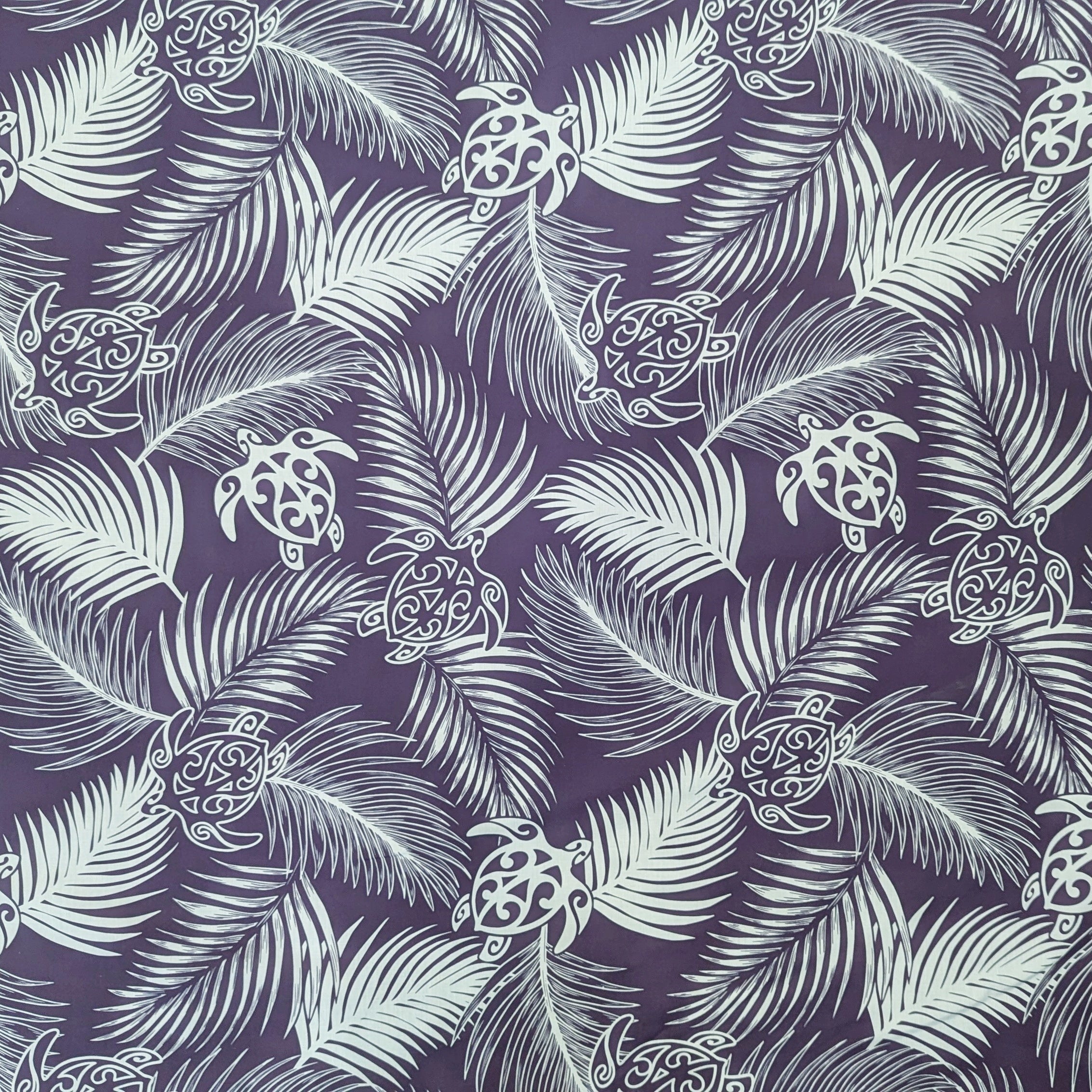 HawaiianFabricWithMonsteraandTurtlePrint-Navy