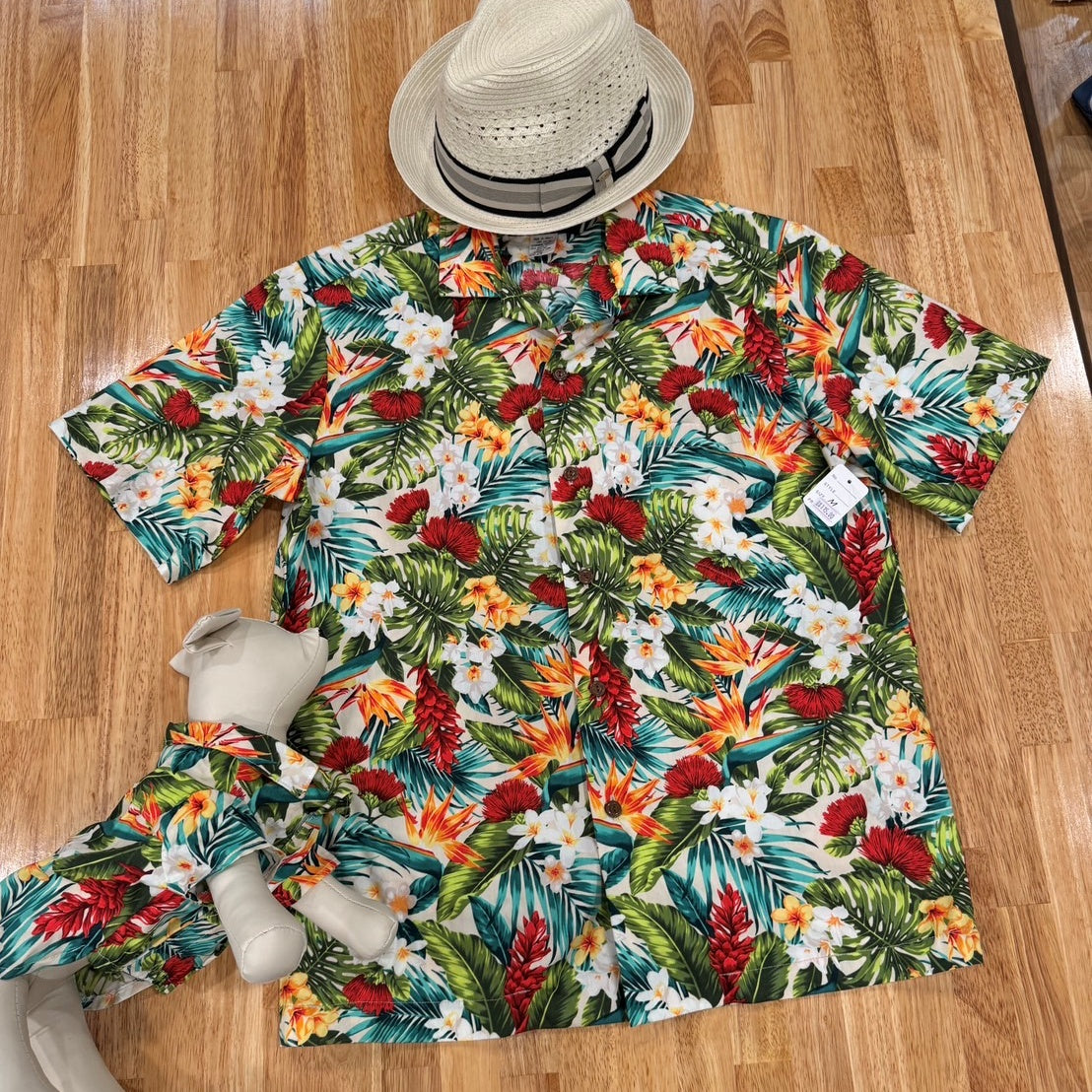 Hawaiian-Flower-Print-DogShirts-White