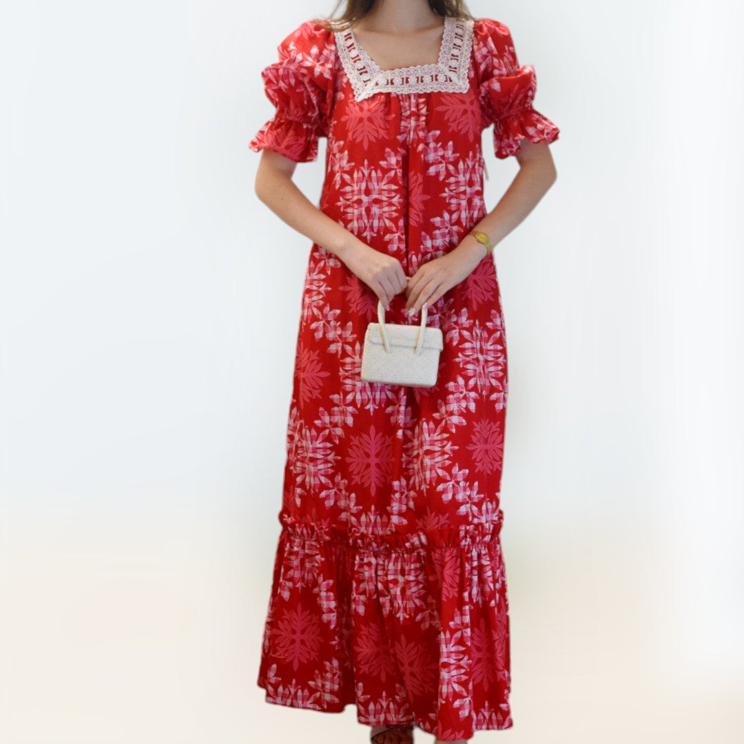 HawaiianQuiltingMotifwithPalakaMuumuu-Red