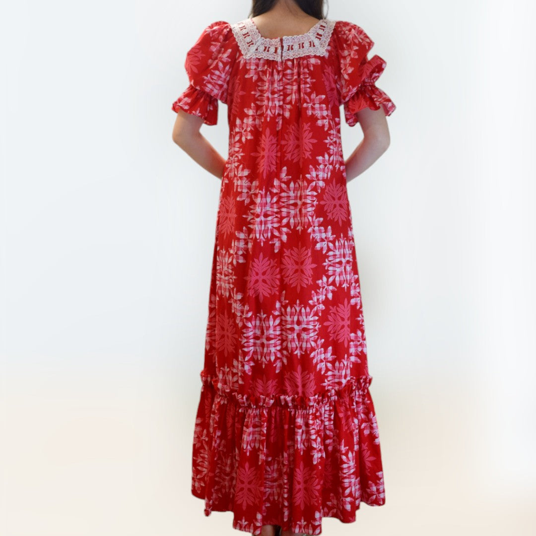 HawaiianQuiltingMotifwithPalakaMuumuu-Red