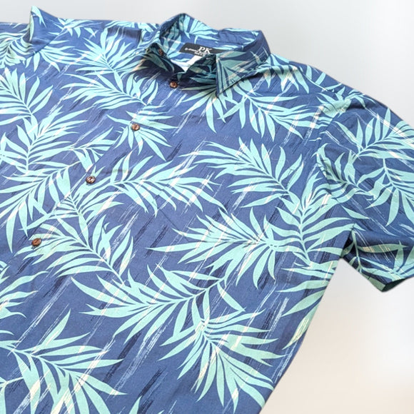 HawaiianVintageStyleShirt-BluePalmLeaf