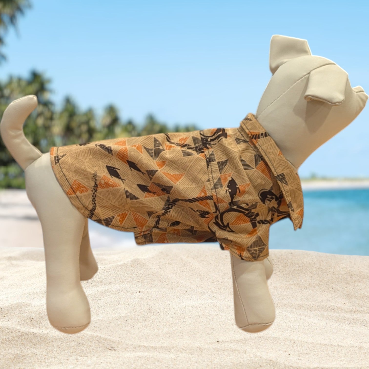 Hawaiian Dog Shirts FishHook Brown