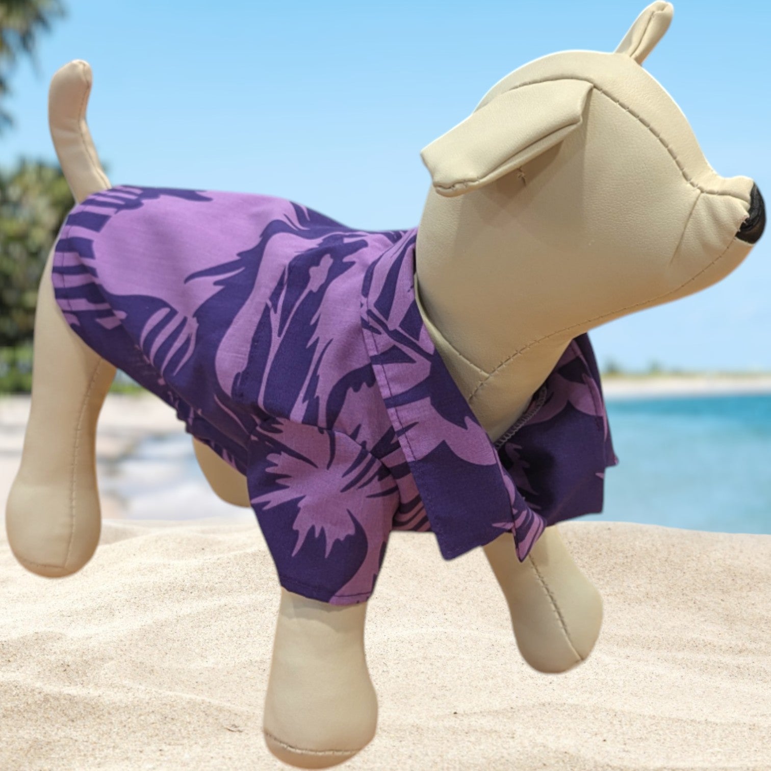 Hawaiian Dog Shirts Hibiscus Purple