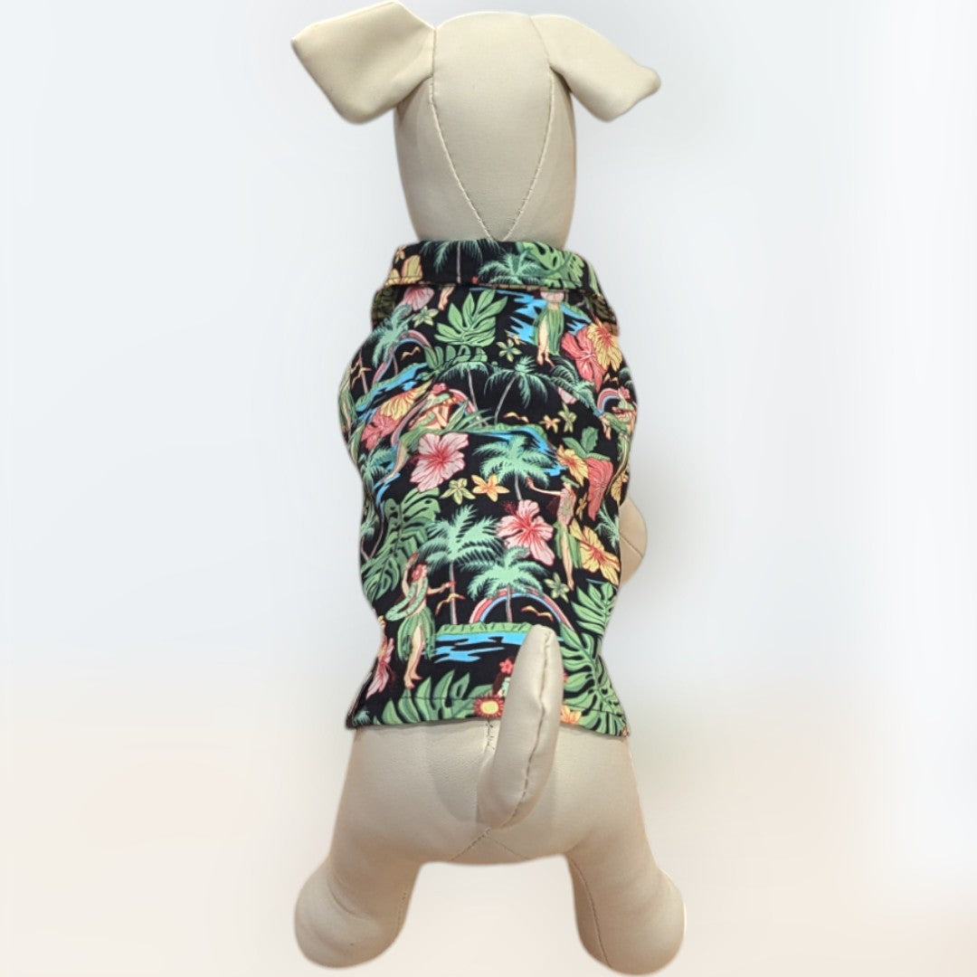 Hawaiian Dog Shirts HulaGirl Black