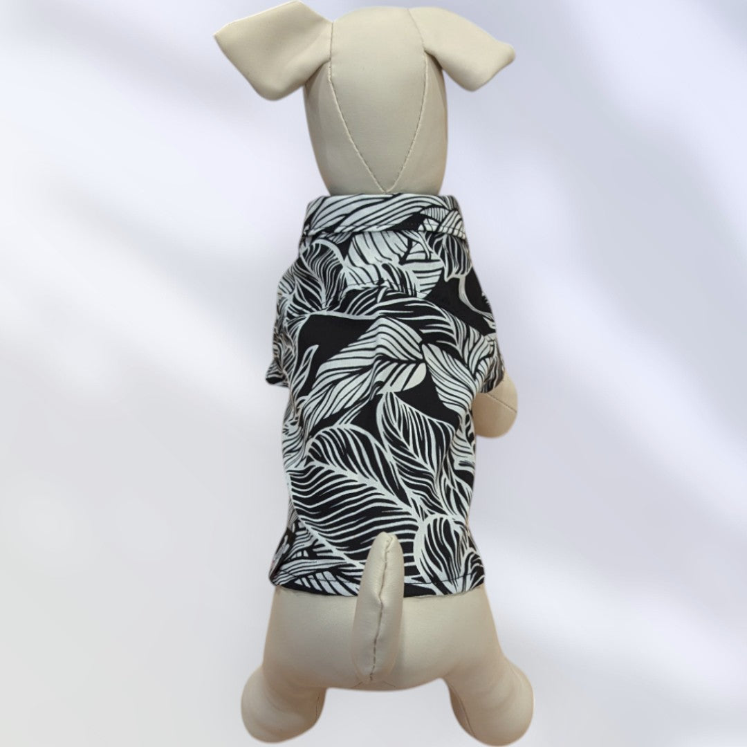 Hawaiian Dog Shirts Plumeria Black