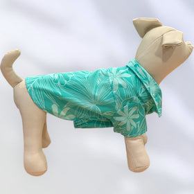 Hawaiian Dog Shirts Plumeria Green