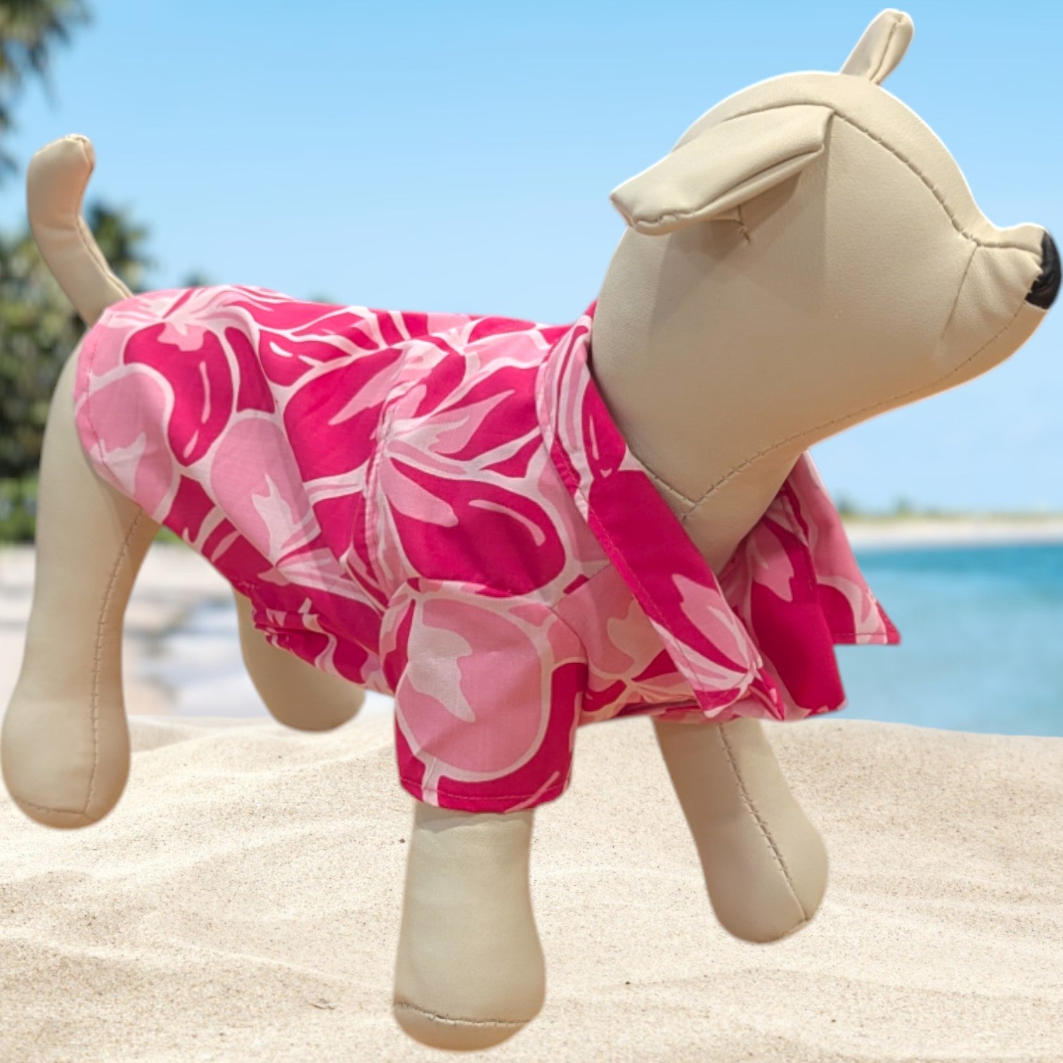 Hawaiian Dog Shirts Plumeria Pink