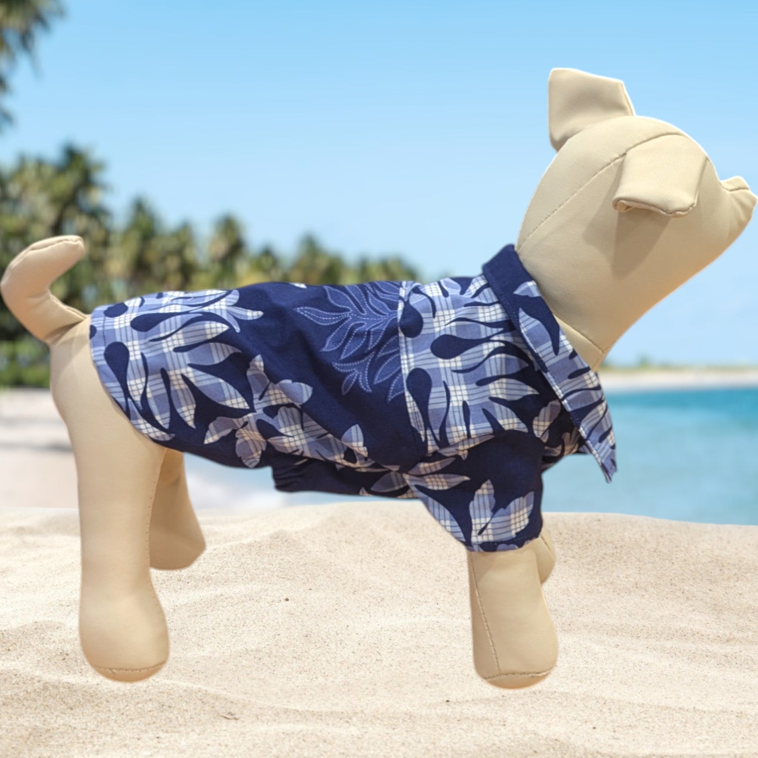 Hawaiian Dog Shirts Quilt Blue