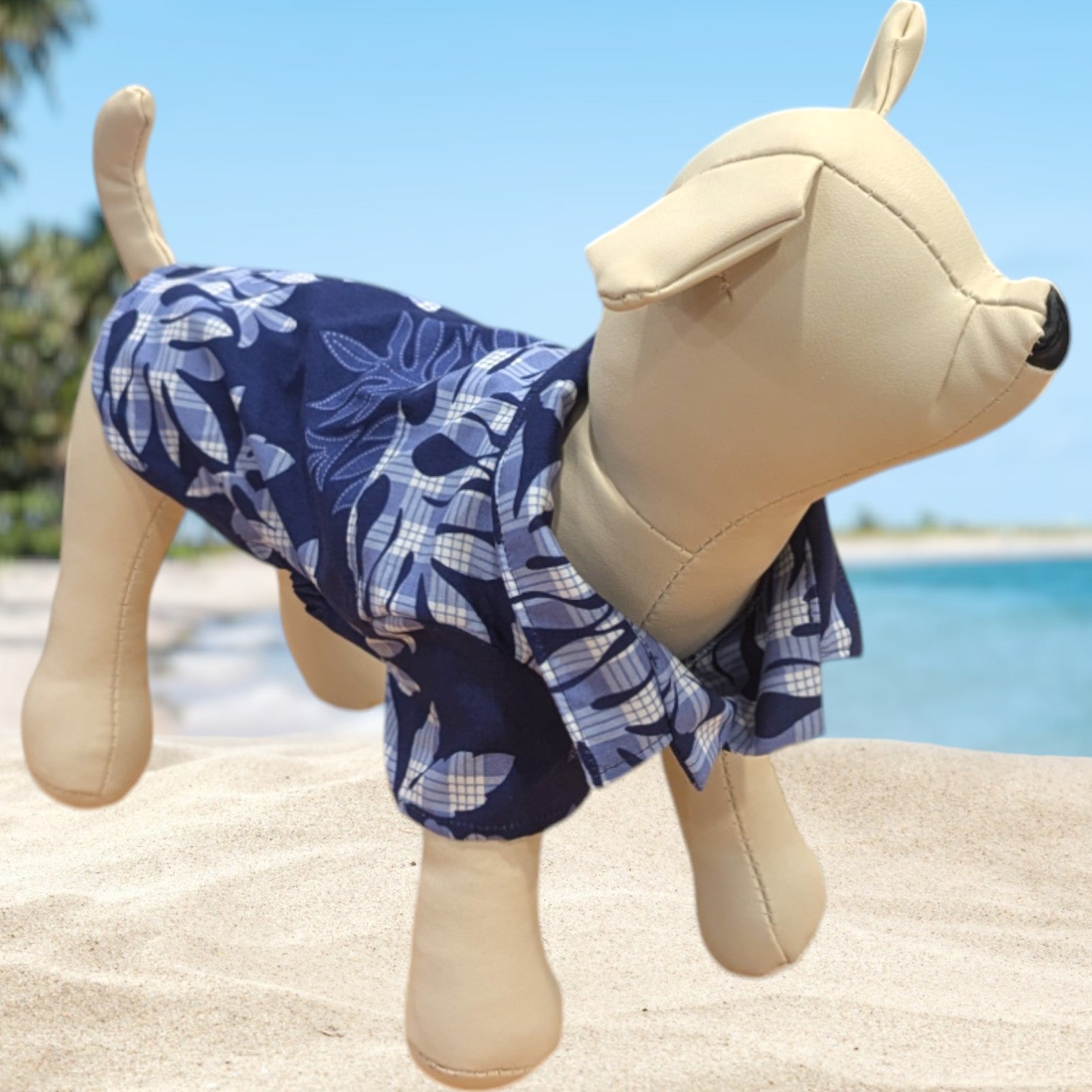 Hawaiian Dog Shirts Quilt Blue