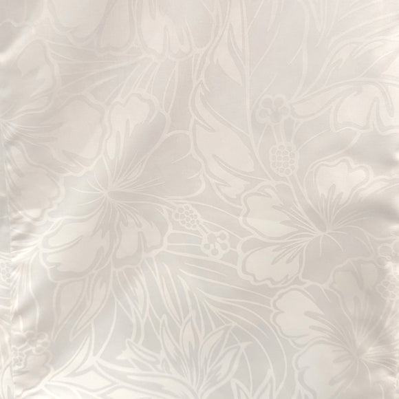 Hawaiian Dress – White Ruffle Neckline & Hibiscus Print