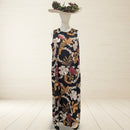 Hawaiian Floral Lei Resort Dress Black