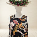 Hawaiian Floral Lei Resort Dress Black