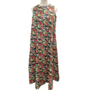Hawaiian Tropical Hibiscus & Monstera 2-Way Neck A-Line Dress – Navy-2